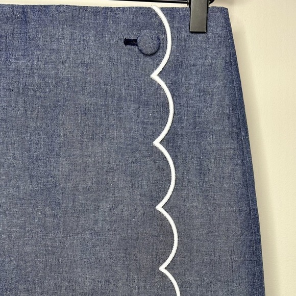 NWT J. Crew Blue Scallop Edge Skirt Size 0 - Picture 2 of 7